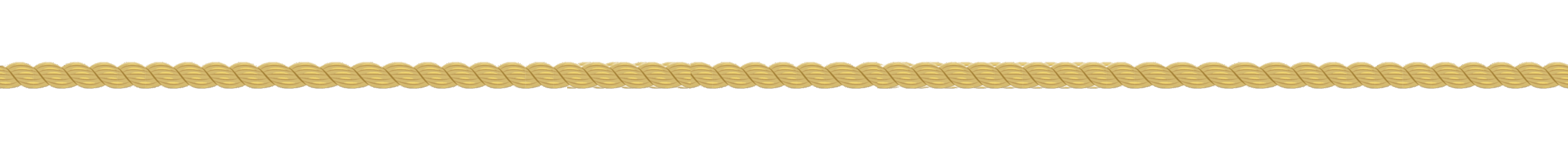 Gold rope border with intricate twisted pattern, seamless decorative trim for design projects, isolated on transparent background.
