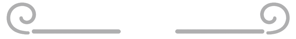 Decorative gray scrollwork line divider with elegant swirls, ideal for web design and graphic projects.